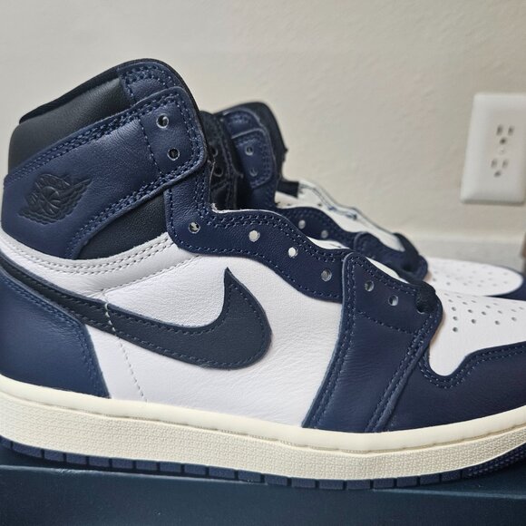 Size 6 Mens/7.5 Womens - Air Jordan 1 Retro OG High Midnight Navy/White NEW DS - Picture 5 of 10
